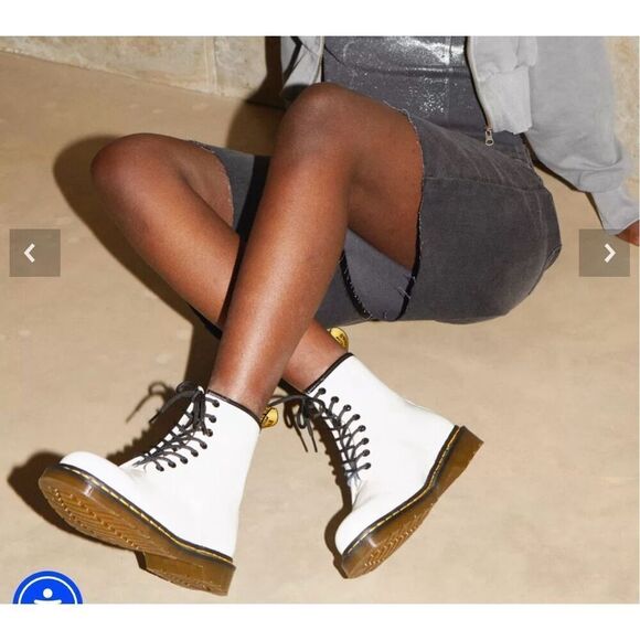 Dr. Martens 1460 white leather combat boots size 6 - Picture 2 of 14